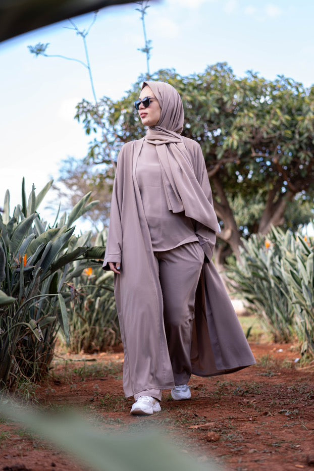 Elegant Modest Abaya Set - Blue