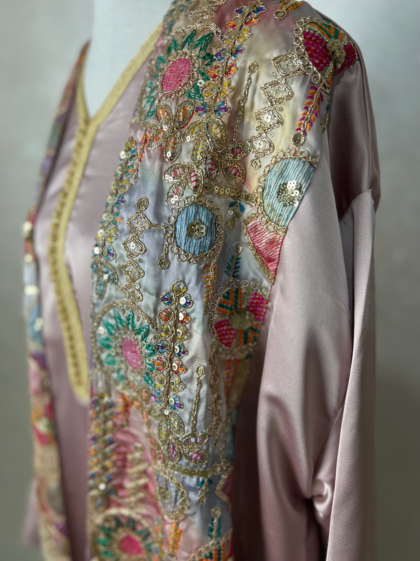 Aa Kimono et Kmis en Soie -Rose poudré