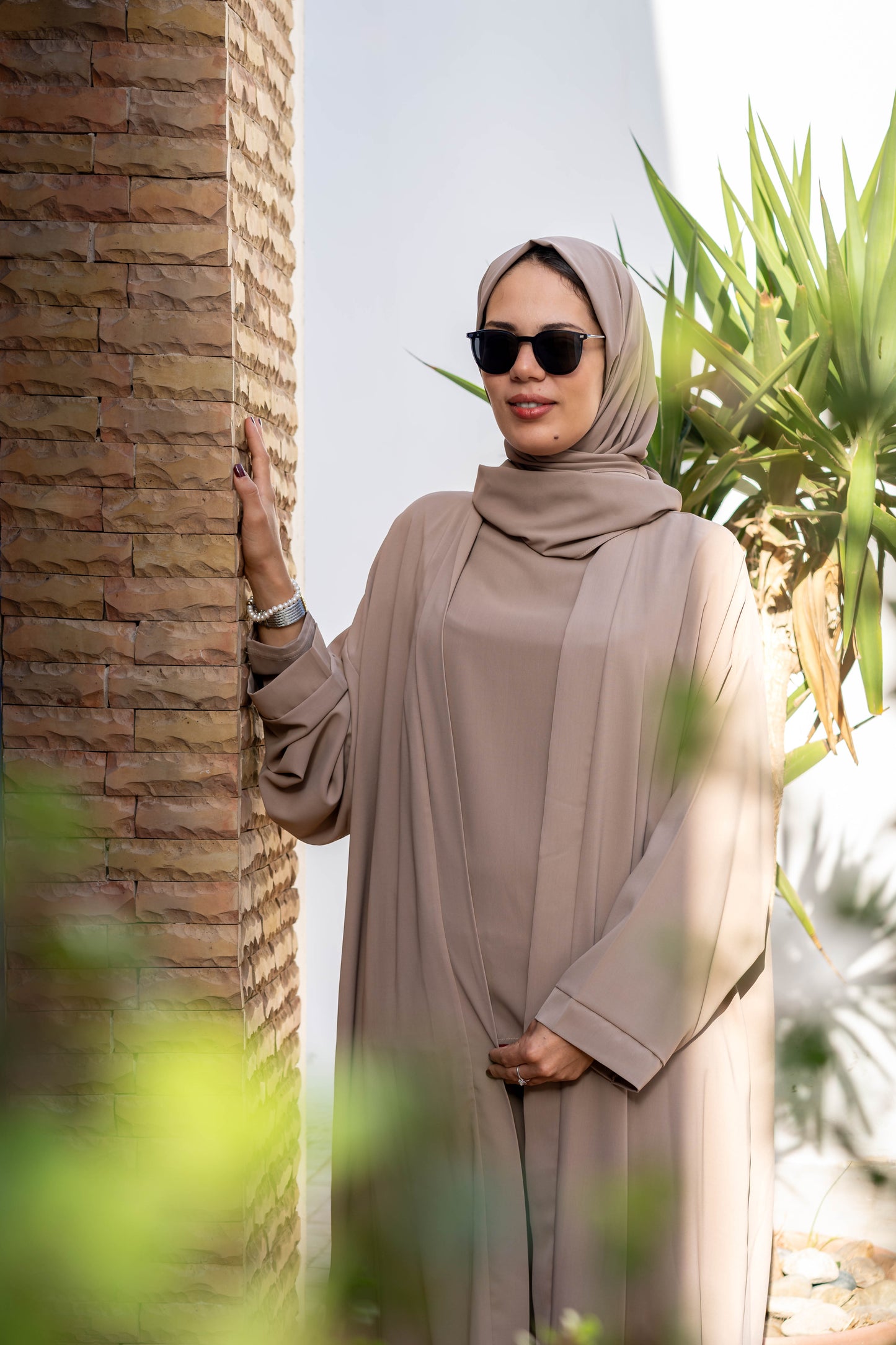 Elegant Modest Abaya Set - Blue