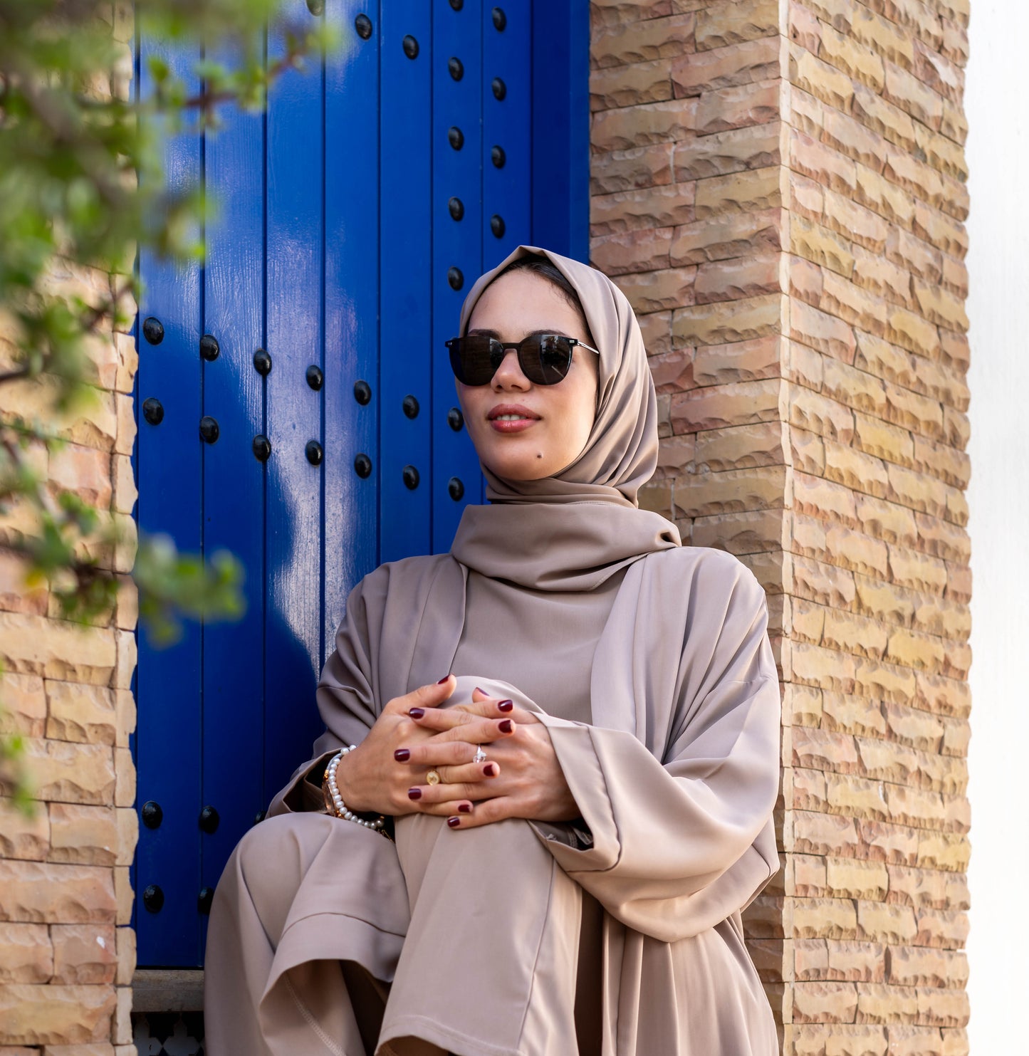 Elegant Modest Abaya Set - Blue