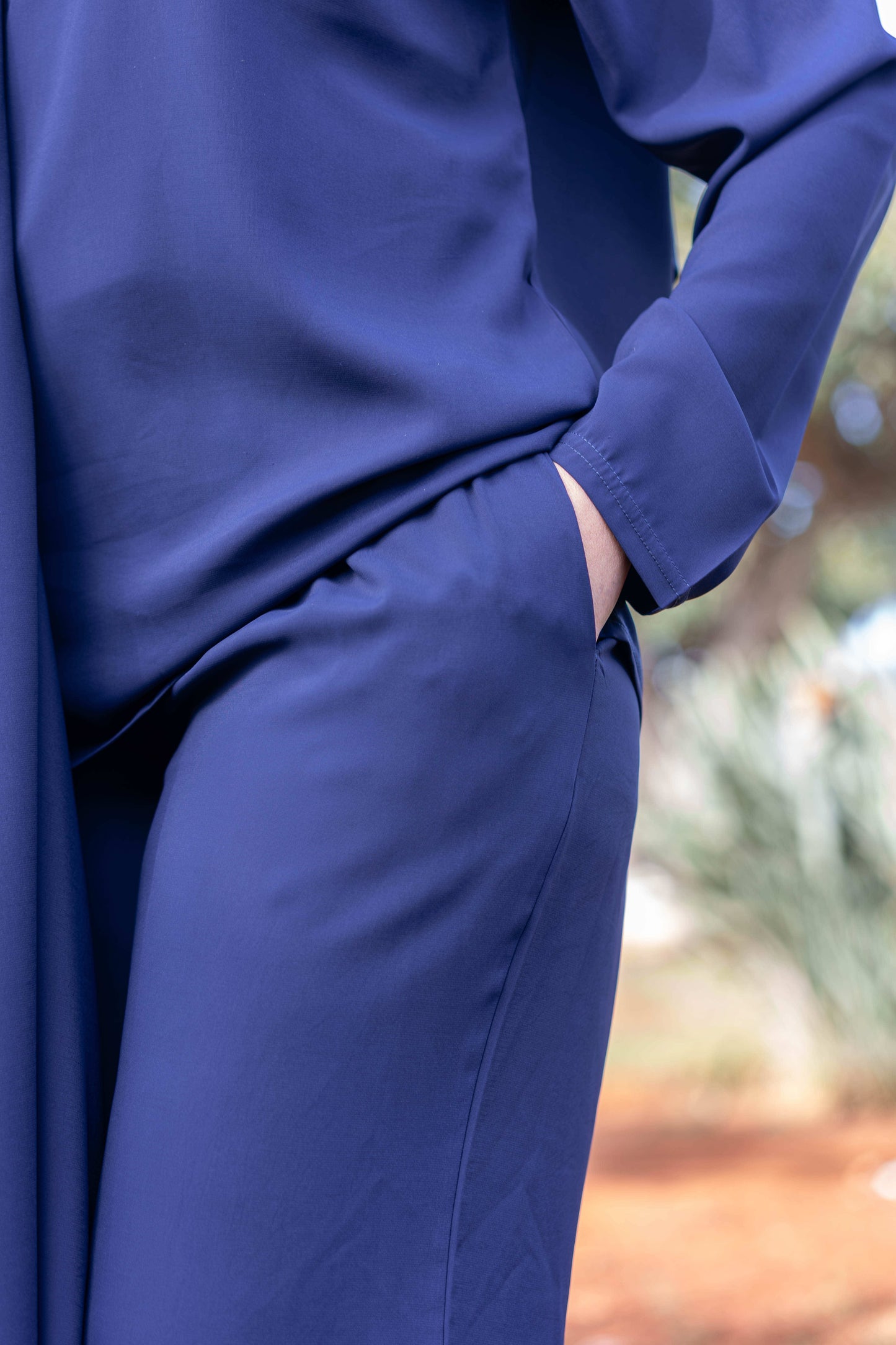 Elegant Modest Abaya Set - Blue
