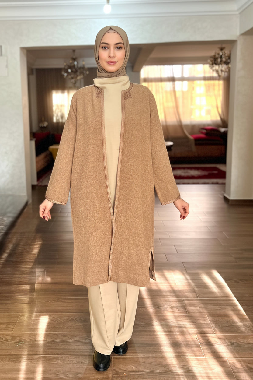 Abaya Beldi d’hiver - Beige