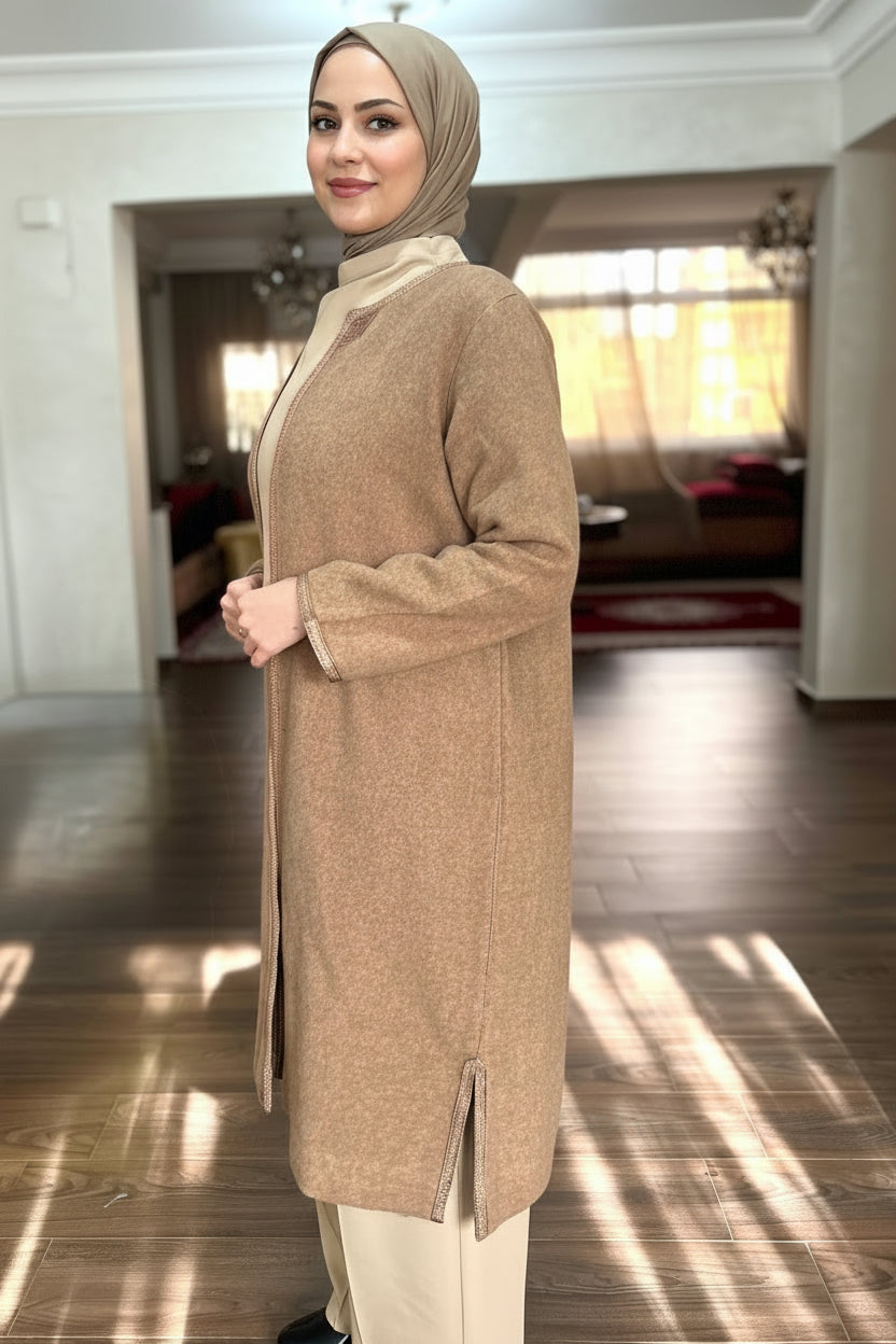 Abaya Beldi d’hiver - Beige