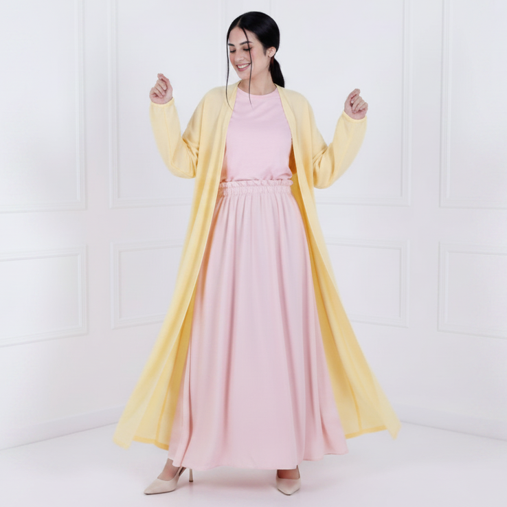 A- Kimono en Lin -Jaune poussin