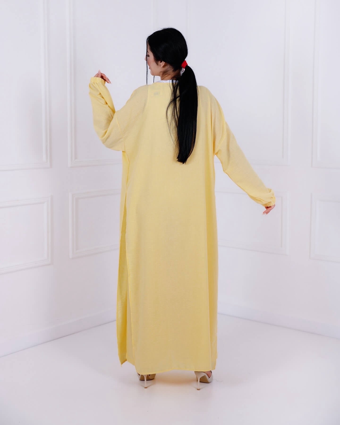 A- Kimono en Lin -Jaune poussin